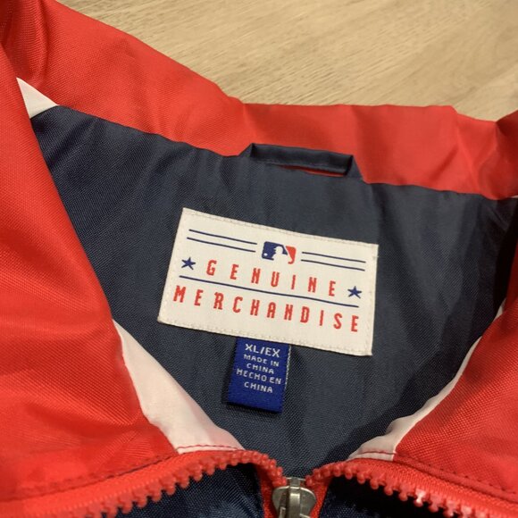 Vintage MLB Boston Red Sox Jacket Men's XL Windbreaker 1/4 Quarter Zip Navy Red - Picture 3 of 7